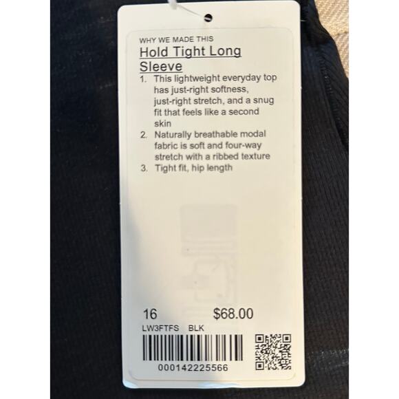 Lululemon Hold Tight Long-Sleeve Shirt NWT Size 16 - Picture 8 of 10